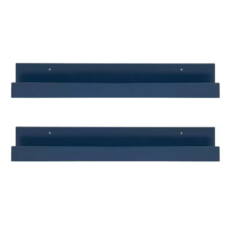 Lot de 2 – Étagères murales flottantes pour photos de 61 cm, bleu marine, MDF, aucun assemblage requis