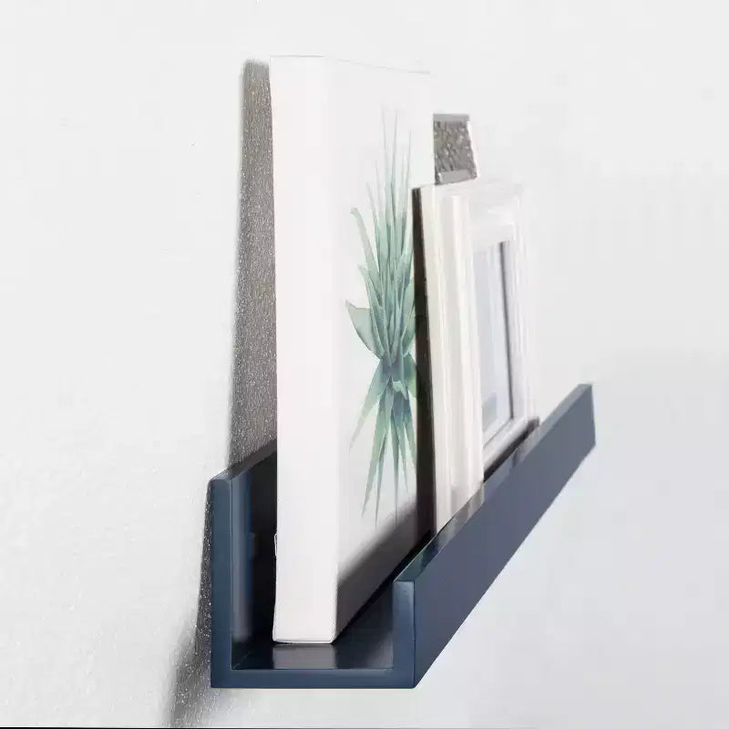 Lot de 2 – Étagères murales flottantes pour photos de 61 cm, bleu marine, MDF, aucun assemblage requis