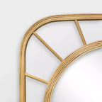 Miroir mural carré pour enfants, fait main en bambou de 50,8 cm, ton bois naturel, avec accroche murale en métal incluse