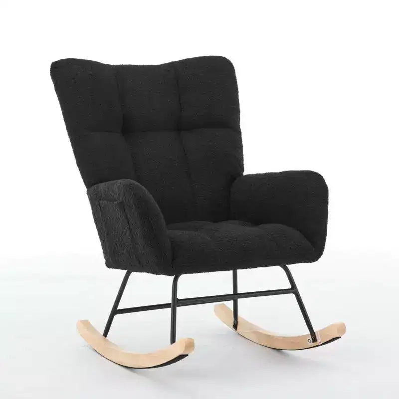 Fauteuil à bascule pour chambre d'enfant, planeur rembourré avec dossier haut, fauteuil de lecture d'appoint, fauteuil confortable, fauteuil inclinable pour chambre à coucher ou salon