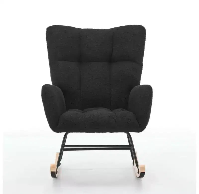 Fauteuil à bascule pour chambre d'enfant, planeur rembourré avec dossier haut, fauteuil de lecture d'appoint, fauteuil confortable, fauteuil inclinable pour chambre à coucher ou salon