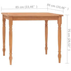 Table Batavia en Teck Naturel Bois de Teck Massif - 33.5 x 33.5 x 29.5