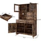 Armoires de rangement pratiques, armoires à ustensiles de cuisine avec étagères pour micro-ondes, armoires de cuisine avec étagères réglables