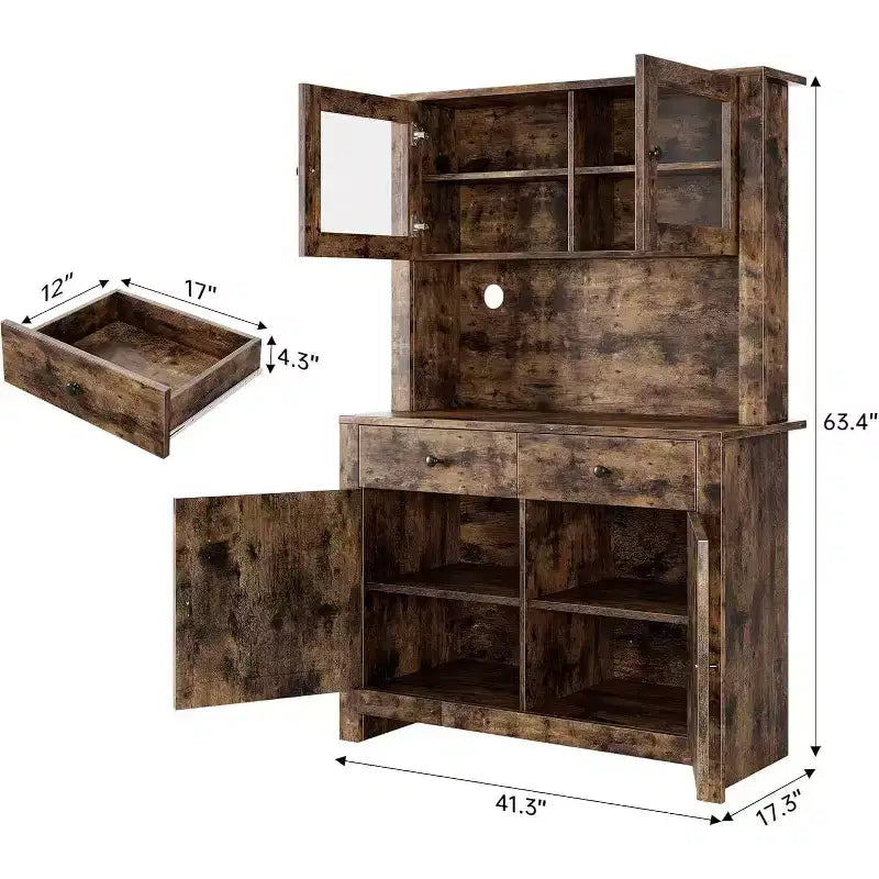 Armoires de rangement pratiques, armoires à ustensiles de cuisine avec étagères pour micro-ondes, armoires de cuisine avec étagères réglables