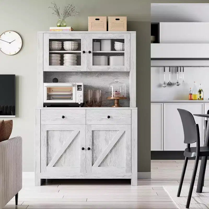 Armoires de rangement pratiques, armoires à ustensiles de cuisine avec étagères pour micro-ondes, armoires de cuisine avec étagères réglables