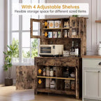 Armoires de rangement pratiques, armoires à ustensiles de cuisine avec étagères pour micro-ondes, armoires de cuisine avec étagères réglables