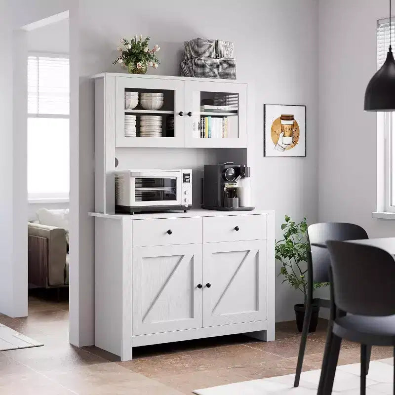 Armoires de rangement pratiques, armoires à ustensiles de cuisine avec étagères pour micro-ondes, armoires de cuisine avec étagères réglables