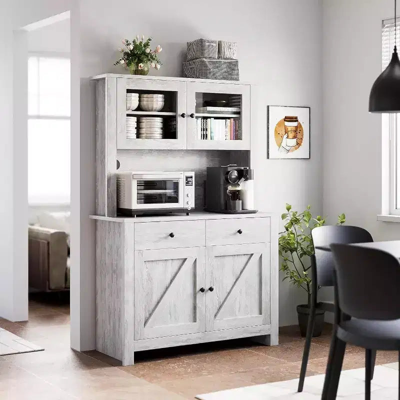Armoires de rangement pratiques, armoires à ustensiles de cuisine avec étagères pour micro-ondes, armoires de cuisine avec étagères réglables
