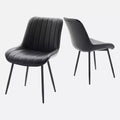 Dining Chairs Set of 2, Upholstered PU Leather Kitchen & Dining Chairs with Whale Backrest