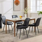 Lot de 2 chaises de salle à manger, chaises de cuisine et de salle à manger rembourrées en cuir PU avec dossier baleine