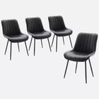 Lot de 2 chaises de salle à manger, chaises de cuisine et de salle à manger rembourrées en cuir PU avec dossier baleine