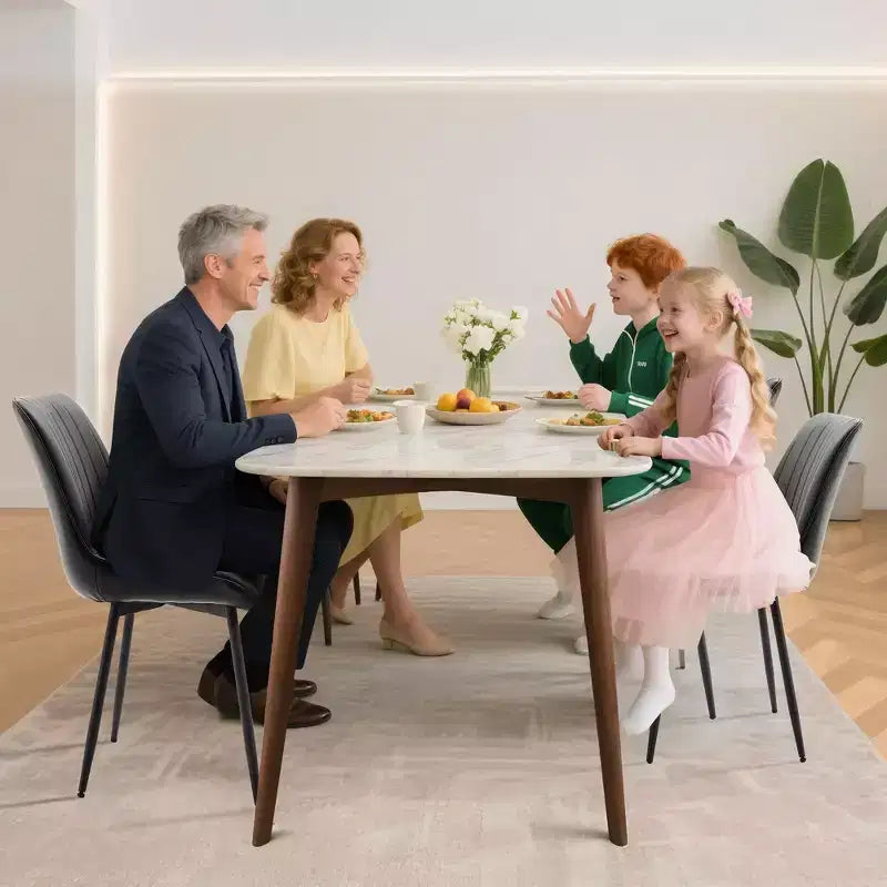 Lot de 2 chaises de salle à manger, chaises de cuisine et de salle à manger rembourrées en cuir PU avec dossier baleine