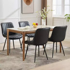 Lot de 2 chaises de salle à manger, chaises de cuisine et de salle à manger rembourrées en cuir PU avec dossier baleine