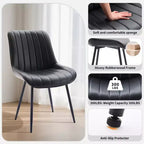 Lot de 2 chaises de salle à manger, chaises de cuisine et de salle à manger rembourrées en cuir PU avec dossier baleine