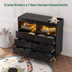 Commode à langer avec matelas à langer, lumières LED et station de charge, Station à langer avec plan à langer