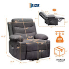 Fauteuil inclinable releveur pour personnes âgées, avec massage et chauffage, canapé simple pour salon, fauteuil d'appoint inclinable à 135°, 2 porte-gobelets et poches latérales