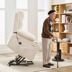 Fauteuil inclinable releveur pour personnes âgées, avec massage et chauffage, canapé simple pour salon, fauteuil d'appoint inclinable à 135°, 2 porte-gobelets et poches latérales