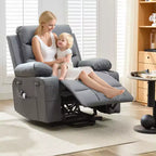 Fauteuil inclinable releveur pour personnes âgées, avec massage et chauffage, canapé simple pour salon, fauteuil d'appoint inclinable à 135°, 2 porte-gobelets et poches latérales