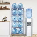 Support à bidons d'eau à 5 niveaux et double rangée pour 10 bouteilles, 3-5 gallons, en fonte robuste, capacité de 190 kg, gris argenté