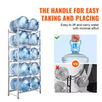 Support à bidons d'eau à 5 niveaux et double rangée pour 10 bouteilles, 3-5 gallons, en fonte robuste, capacité de 190 kg, gris argenté