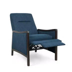 Fauteuil inclinable contemporain en tissu avec mécanisme de poussée, cadre en bois de bouleau, style mi-siècle
