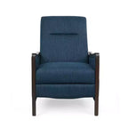 Fauteuil inclinable contemporain en tissu avec mécanisme de poussée, cadre en bois de bouleau, style mi-siècle