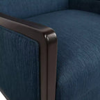 Fauteuil inclinable contemporain en tissu avec mécanisme de poussée, cadre en bois de bouleau, style mi-siècle