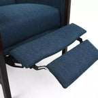 Fauteuil inclinable contemporain en tissu avec mécanisme de poussée, cadre en bois de bouleau, style mi-siècle