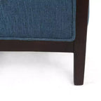 Fauteuil inclinable contemporain en tissu avec mécanisme de poussée, cadre en bois de bouleau, style mi-siècle