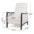 Fauteuil inclinable contemporain en tissu avec mécanisme de poussée, cadre en bois de bouleau, style mi-siècle