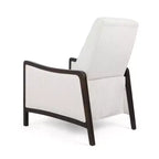 Fauteuil inclinable contemporain en tissu avec mécanisme de poussée, cadre en bois de bouleau, style mi-siècle