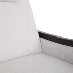 Fauteuil inclinable contemporain en tissu avec mécanisme de poussée, cadre en bois de bouleau, style mi-siècle