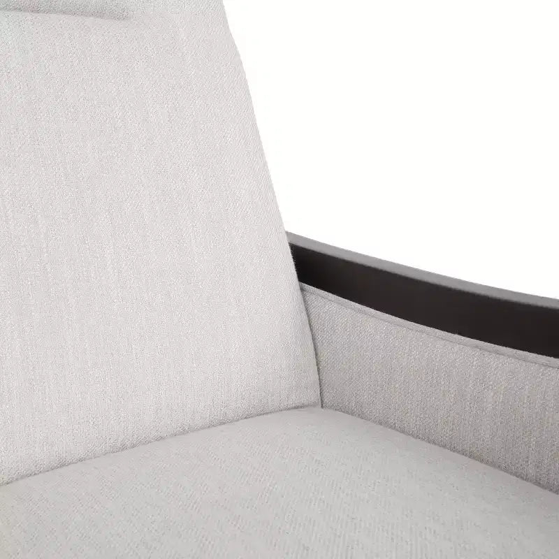 Fauteuil inclinable contemporain en tissu avec mécanisme de poussée, cadre en bois de bouleau, style mi-siècle
