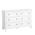 VEVOR 6 Drawer Dresser, Wooden Chest of Drawers with Sliding and Anti-tip Device, Retro Minimalist Dresser Chest, Closet Storage TV Stand, White