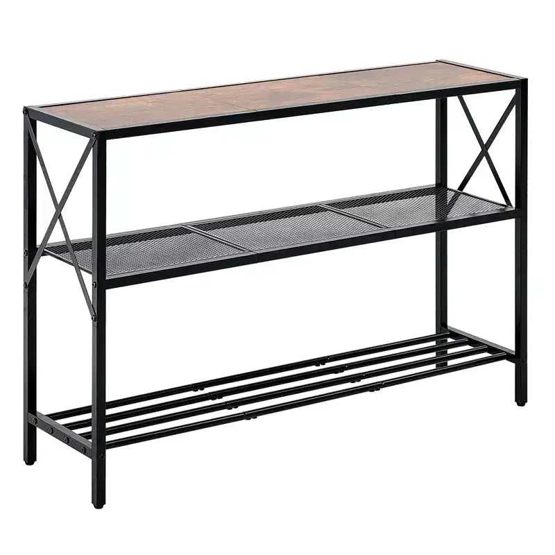 VEVOR Narrow Console Sofa Table, 41.7 inches Behind Couch Table, 3-Tier Long Entryway Table and Skinny Hallway Table, Narrow Sofa Table, Black
