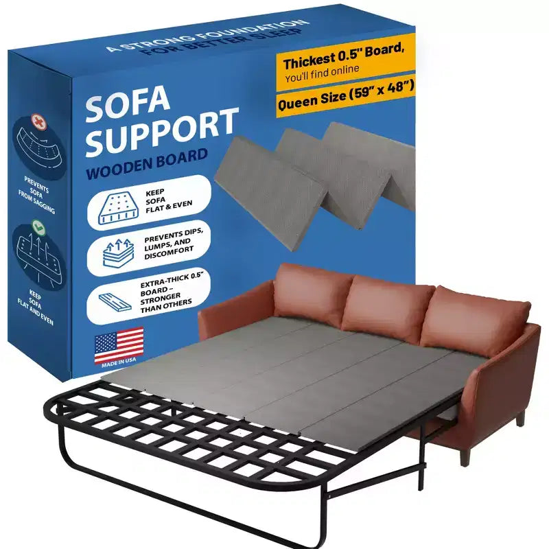 Planche de support pour canapé-lit robuste, bois de 1,27 cm d'épaisseur, capacité de 181 kg, pliable, 122 cm de longueur