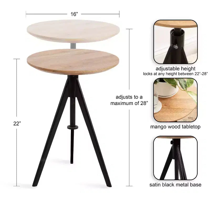 Table d'appoint réglable Keres