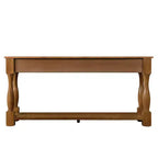 Table console de 160 cm de style Mid-Century avec 3 tiroirs et étagère ouverte, cadre en pin massif, plateau en MDF, 100 kg