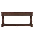 Table console de 160 cm de style Mid-Century avec 3 tiroirs et étagère ouverte, cadre en pin massif, plateau en MDF, 100 kg