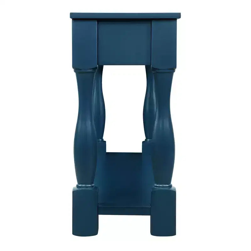 Table console de 160 cm de style Mid-Century avec 3 tiroirs et étagère ouverte, cadre en pin massif, plateau en MDF, 100 kg