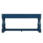 Table console de 160 cm de style Mid-Century avec 3 tiroirs et étagère ouverte, cadre en pin massif, plateau en MDF, 100 kg