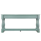 Table console de 160 cm de style Mid-Century avec 3 tiroirs et étagère ouverte, cadre en pin massif, plateau en MDF, 100 kg