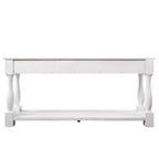 Table console de 160 cm de style Mid-Century avec 3 tiroirs et étagère ouverte, cadre en pin massif, plateau en MDF, 100 kg