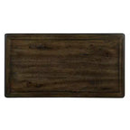 Table d'appoint rustique en pin massif avec tiroir de rangement, plateau en placage de chêne, finition expresso, 80 kg