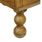Table d'appoint rustique en pin massif avec tiroir de rangement, plateau en placage de chêne, finition expresso, 80 kg