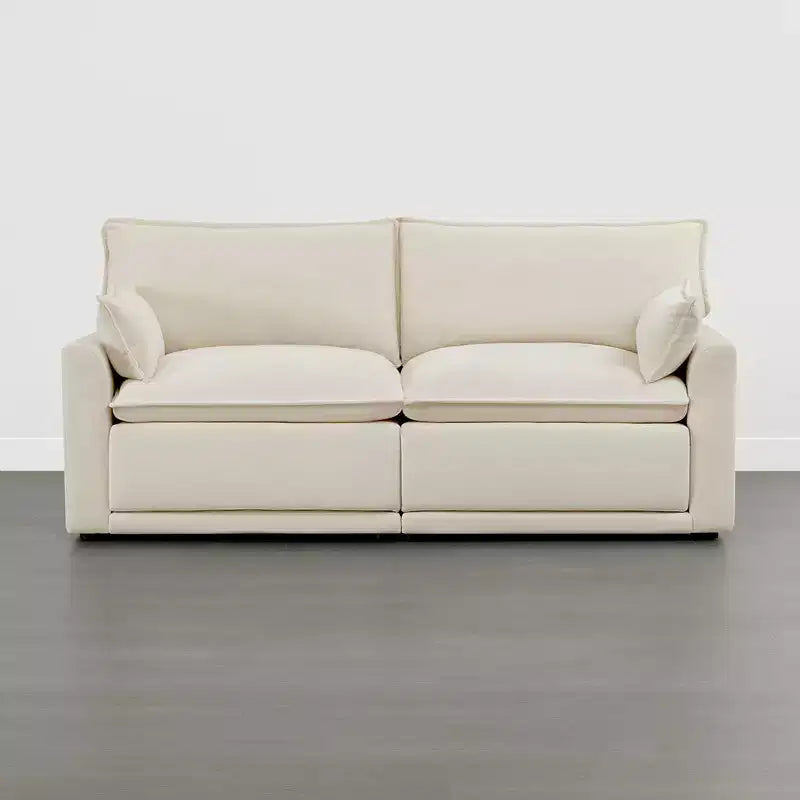 Canapé sectionnel modulaire surdimensionné 2 places, coussin confort cloud 7 couches, tissu OEKO-TEX, crème