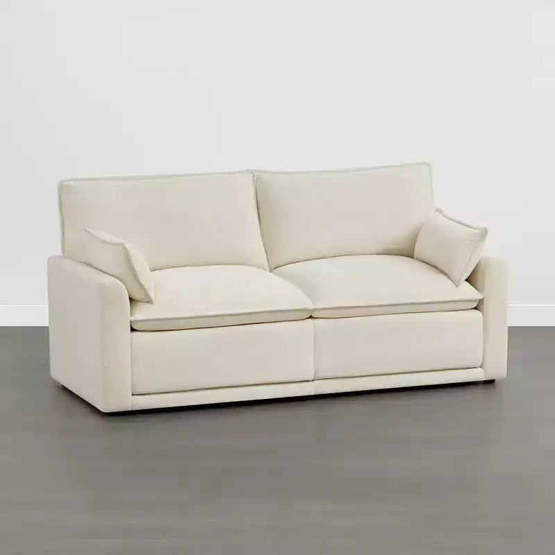 Canapé sectionnel modulaire surdimensionné 2 places, coussin confort cloud 7 couches, tissu OEKO-TEX, crème
