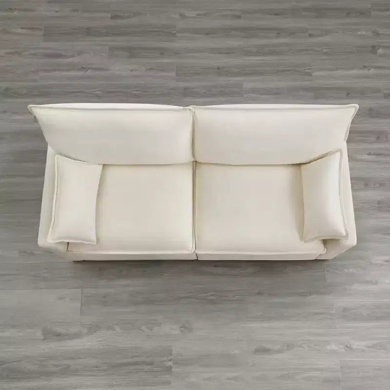 Canapé sectionnel modulaire surdimensionné 2 places, coussin confort cloud 7 couches, tissu OEKO-TEX, crème