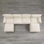 Canapé sectionnel modulaire surdimensionné 2 places, coussin confort cloud 7 couches, tissu OEKO-TEX, crème