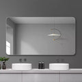 Whisen Rimless Bathroom Vanity Wall-Mounted Mirror with Round Corners and Explosion-Proof Glass, Horizontal or Vertical Wall Mount